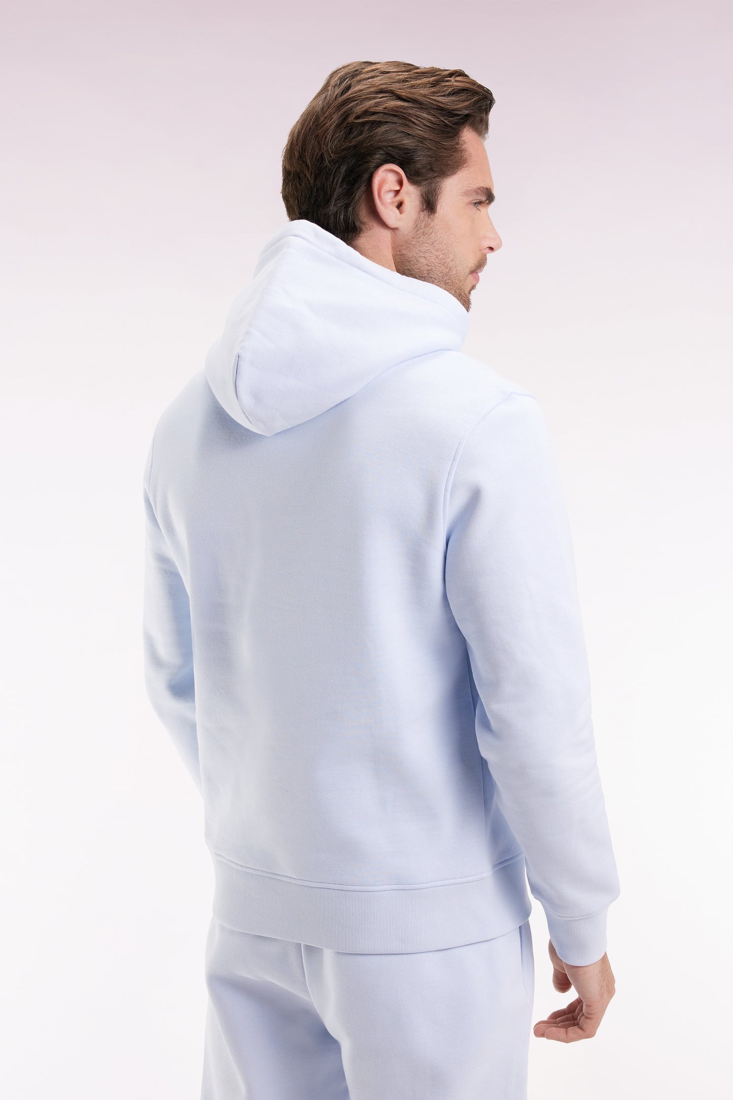 Sky cotton hooded sweatshirt, straight cut