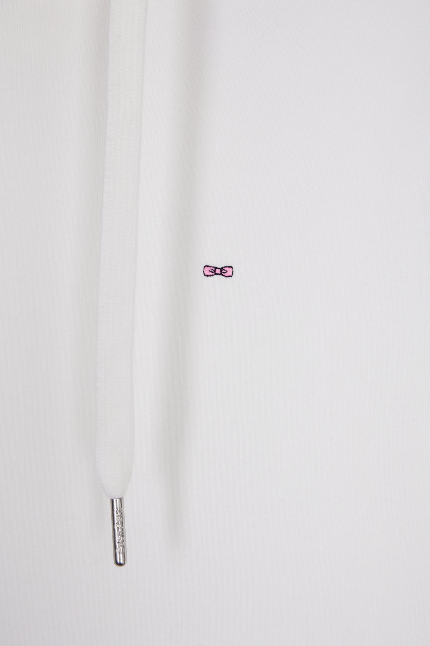 White cotton hooded sweatshirt, straight cut