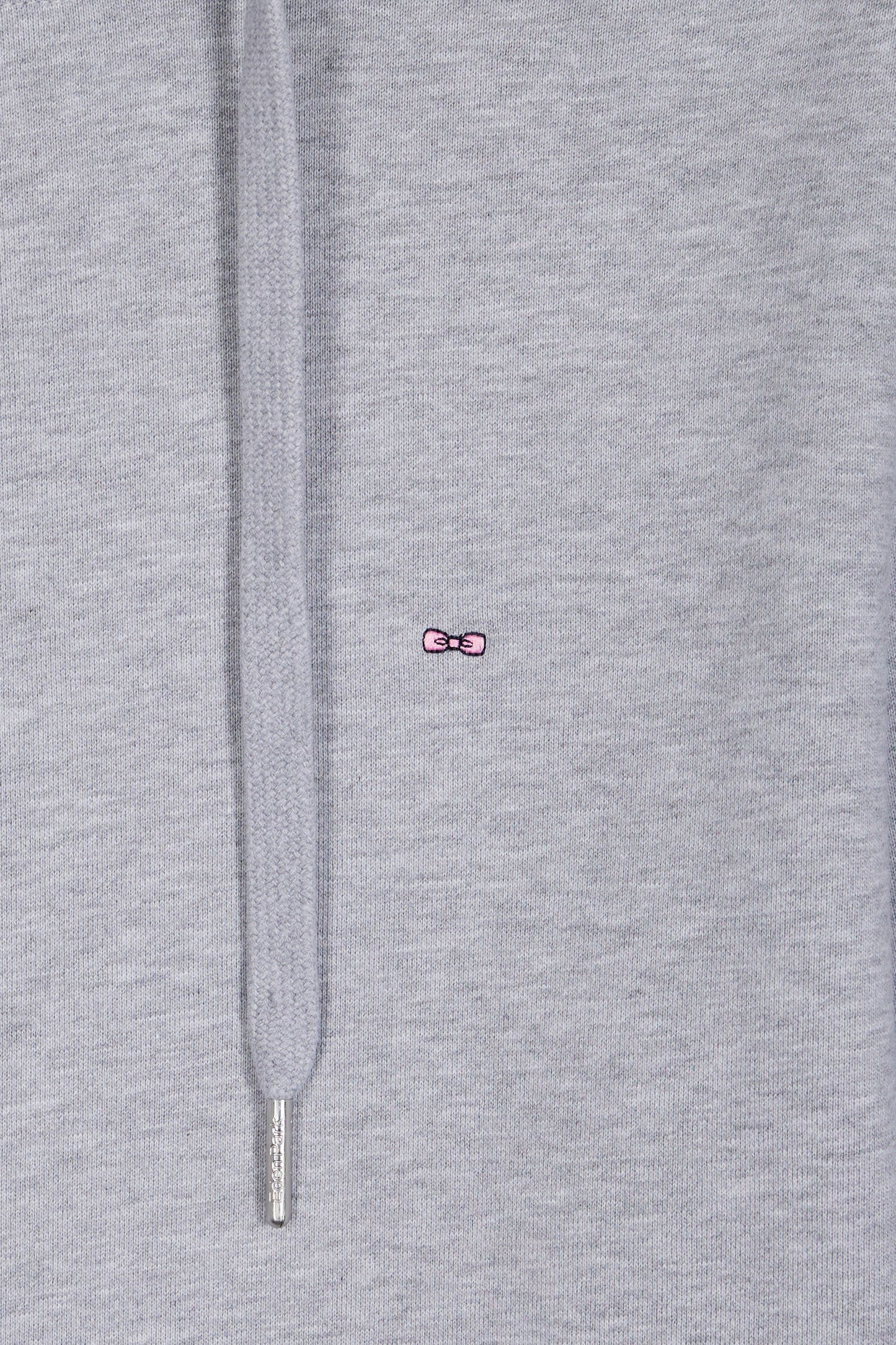 Grey cotton hooded sweatshirt, straight cut