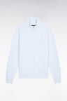 Zip-up sweatshirt in straight-cut sky cotton