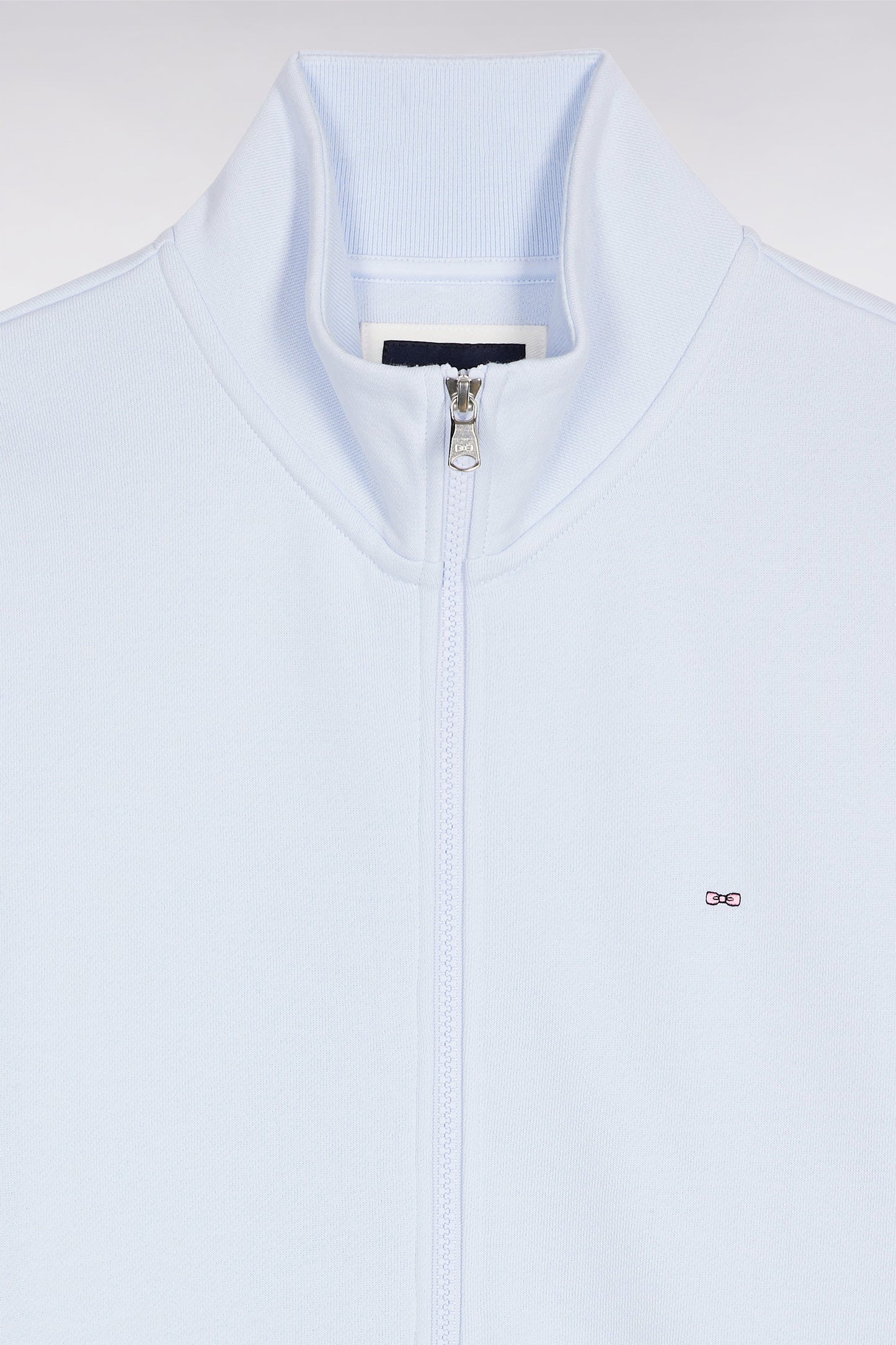Zip-up sweatshirt in straight-cut sky cotton