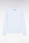 Sky cotton round-neck sweatshirt, straight cut