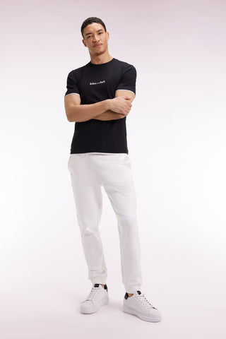 Eden Park embroidered short-sleeved T-shirt in black cotton