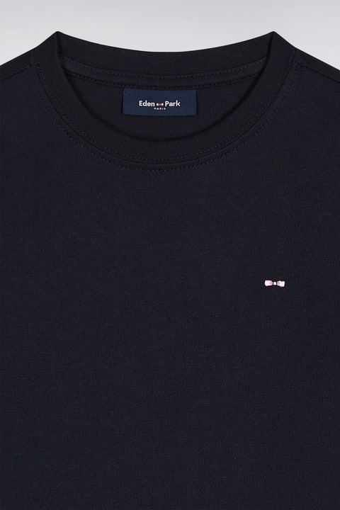 Navy short-sleeved round-neck T-shirt - Image 2