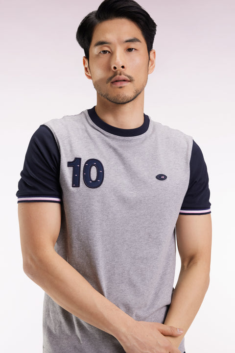 Grey cotton short-sleeved T-shirt - Image 1