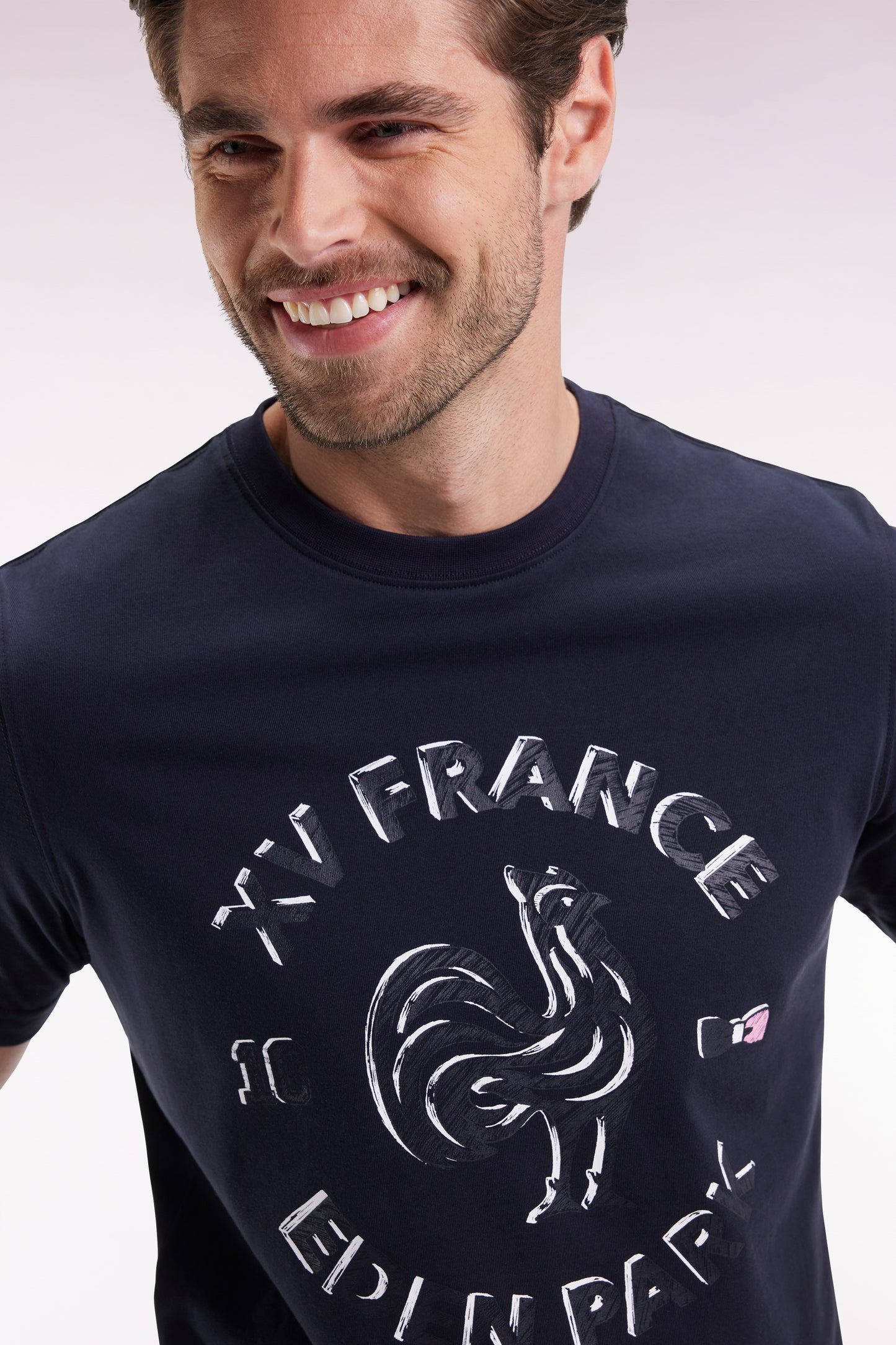 XV de France navy short-sleeved T-shirt