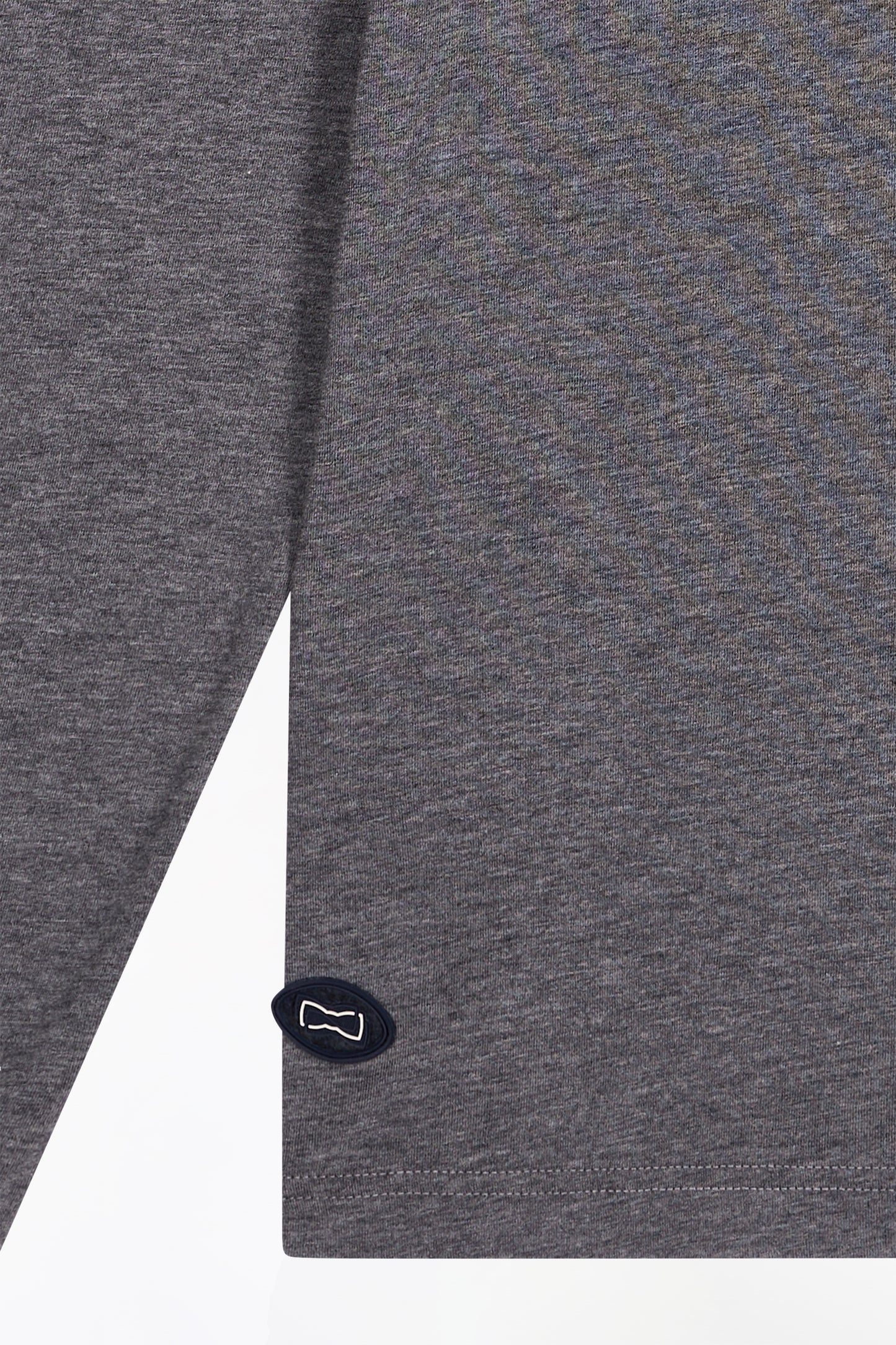 Long-sleeved turtleneck T-shirt in grey stretch cotton