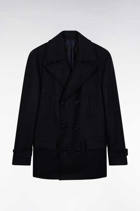 Navy wool-blend pea jacket - Image 2