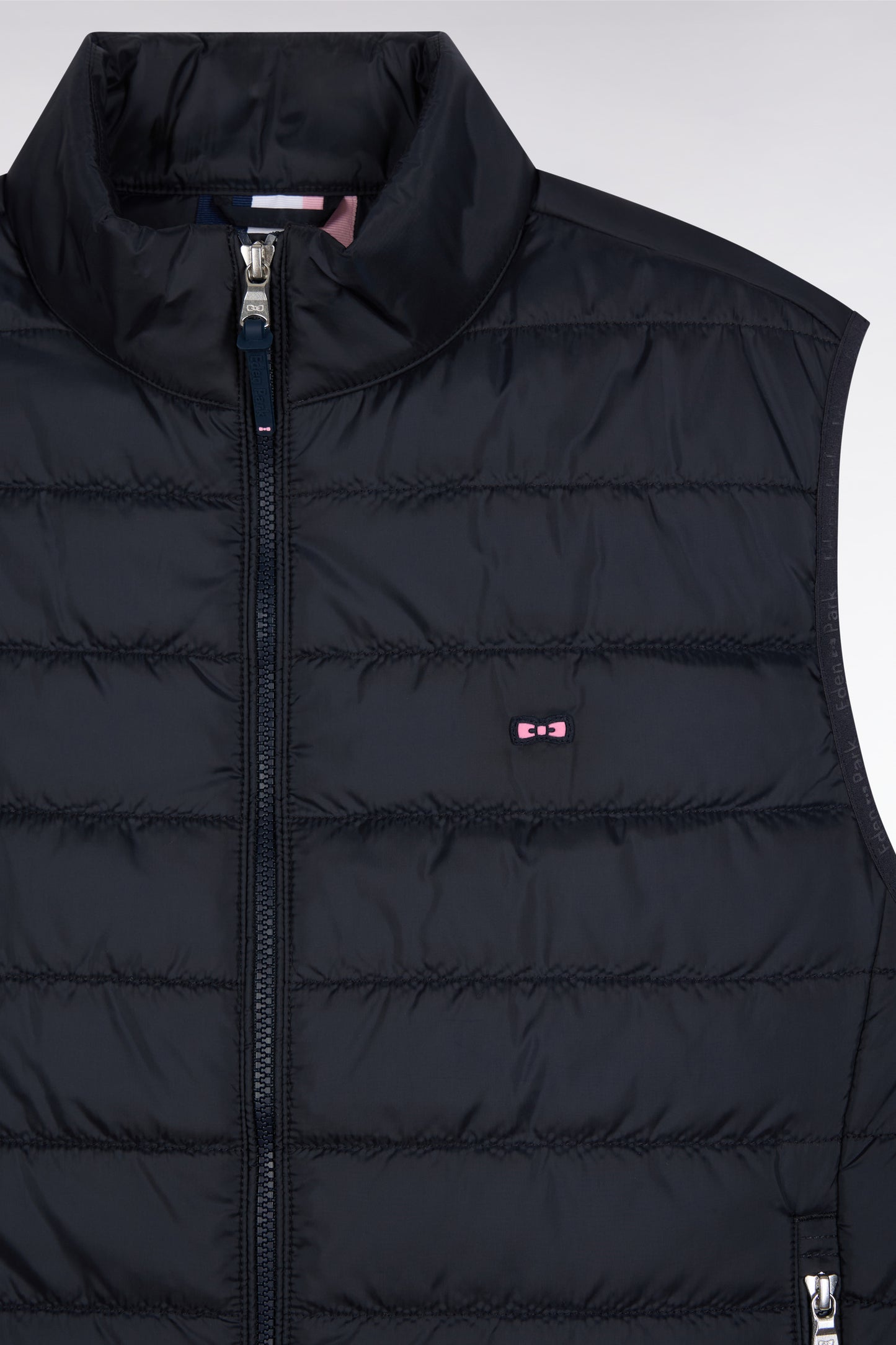 Sleeveless down jacket in navy quilted nylon