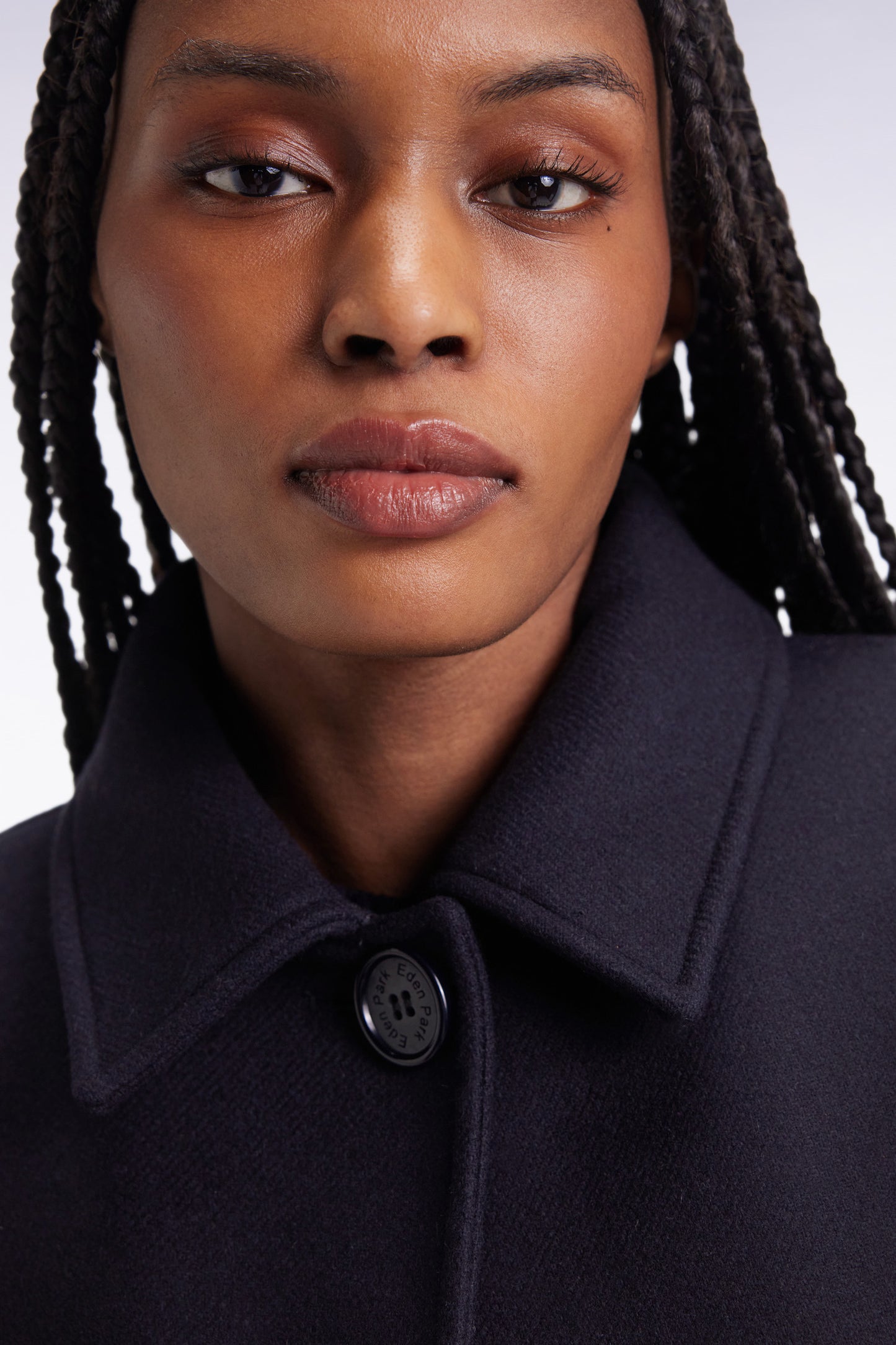 Navy wool kimono coat