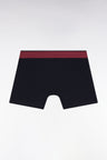 Navy and burgundy colorblock cotton jersey boxer shorts