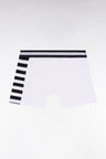 Boxer shorts in white cotton jersey with striped detail
