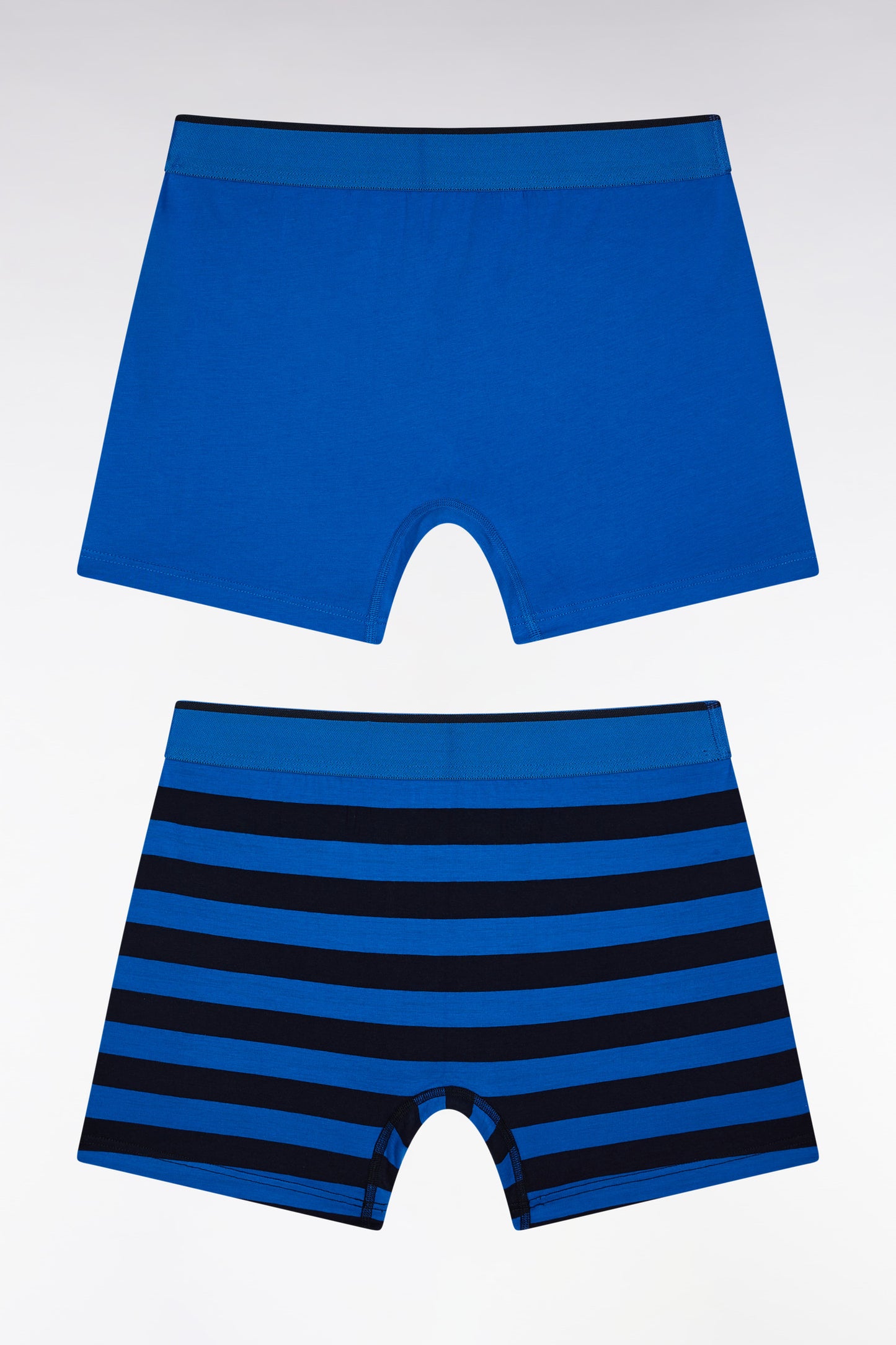 Set of two blue stretch cotton jersey boxer shorts