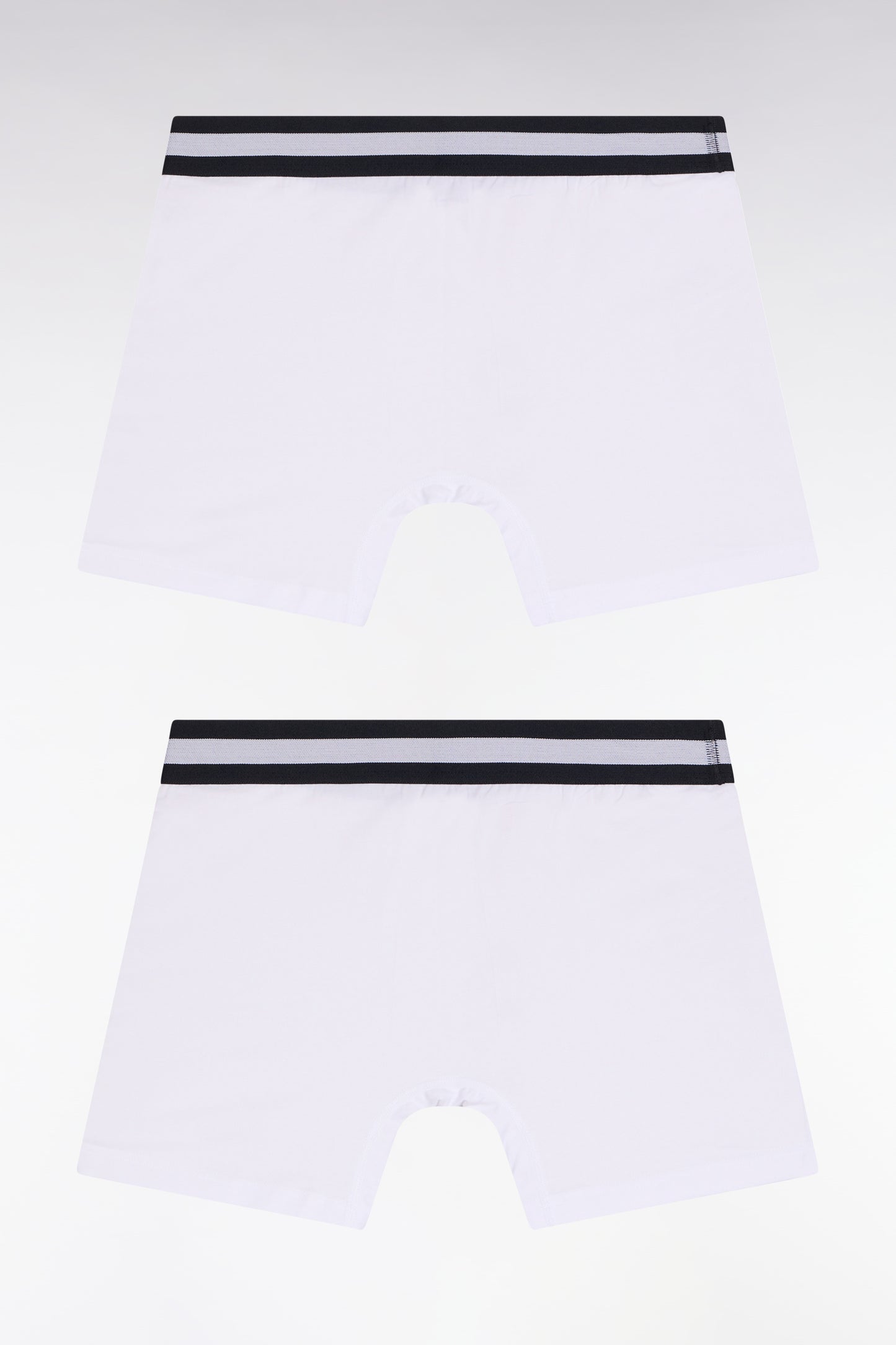 Set of two white stretch cotton jersey boxer shorts
