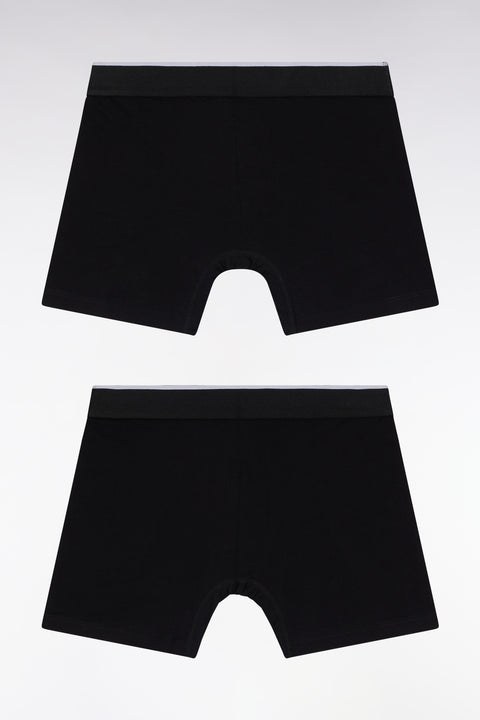 Set of two dark grey colorblock stretch cotton jersey boxer shorts - Image 3