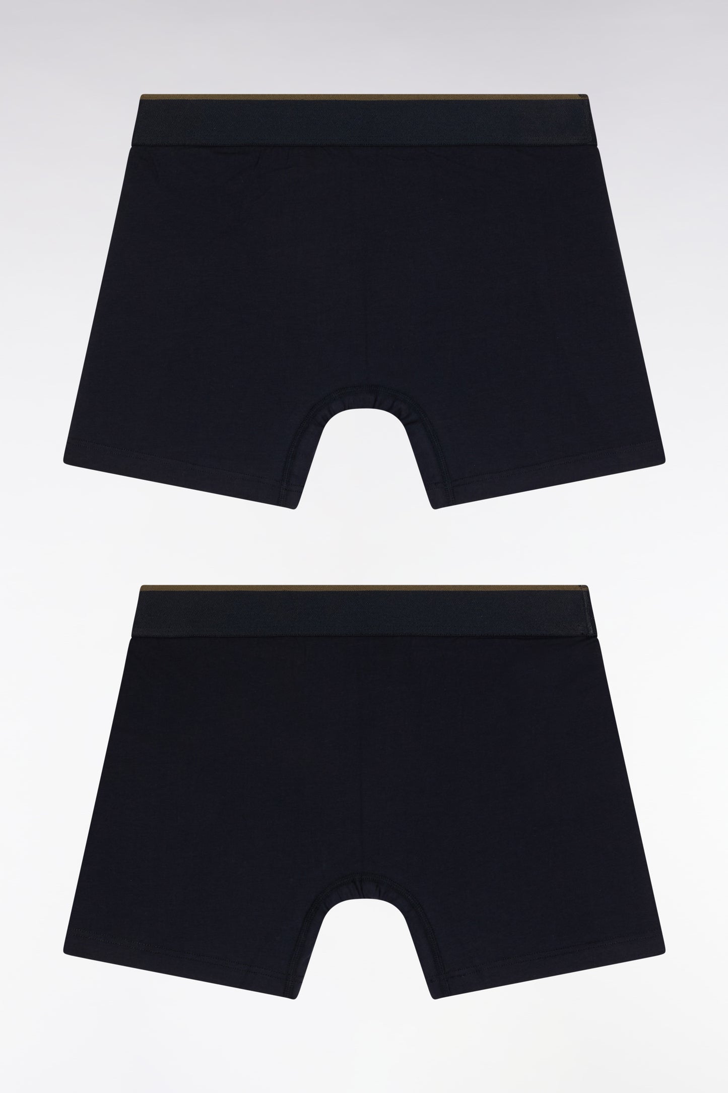 Set of two khaki colorblock stretch cotton jersey boxer shorts
