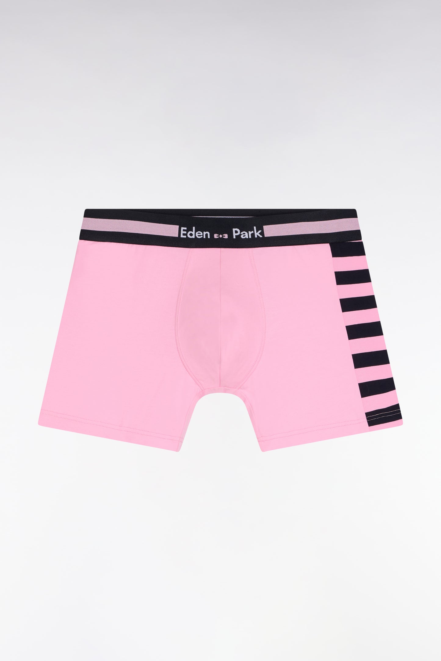 Set of two pink and navy striped stretch cotton jersey boxer shorts