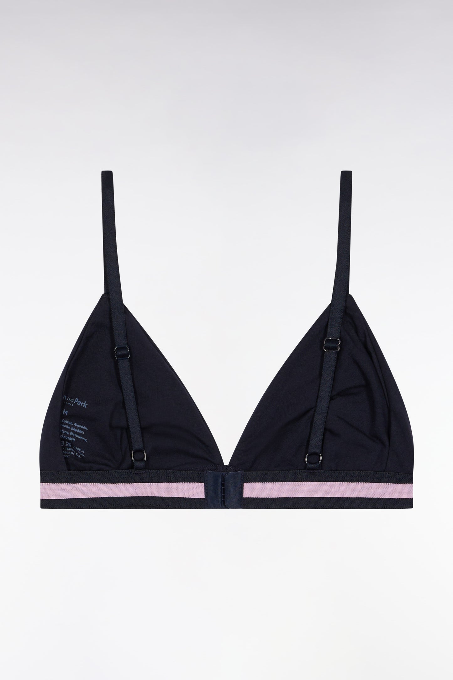 Navy stretch jersey bra with logo