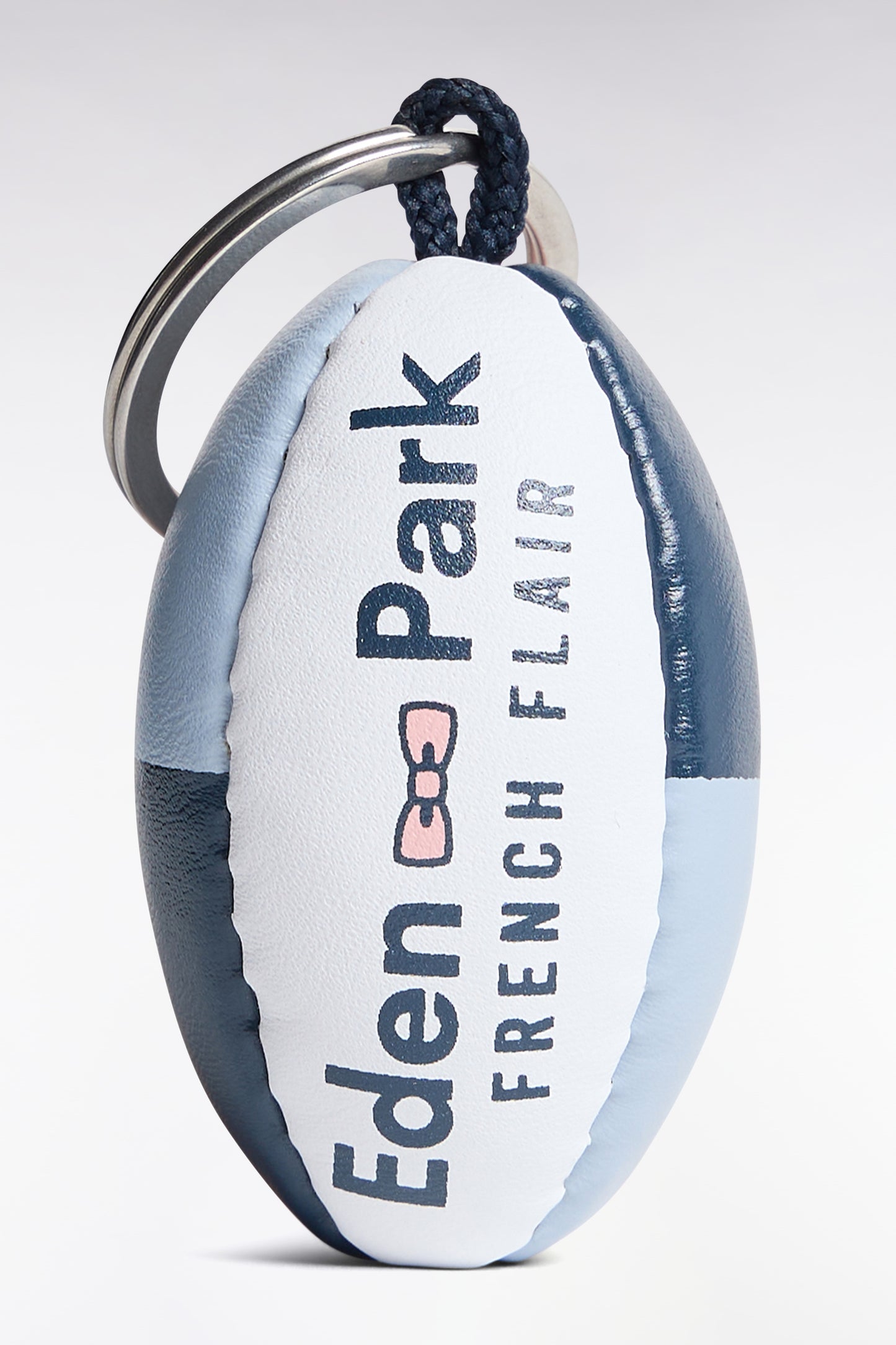 Porte-clés caoutchouc ballon de rugby French Flair marine