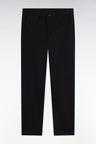 Wrinkle-free chino pants in black stretch cotton gabardine