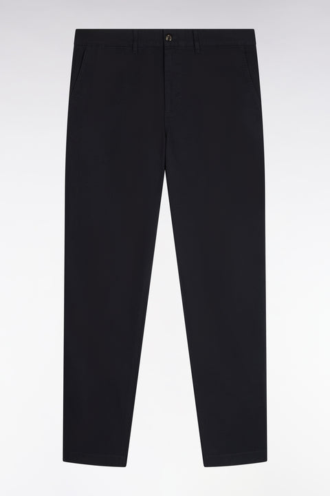Pantalon chino sans plis en piqué de coton stretch noir coupe regular - Image 2