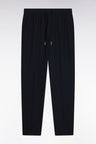 Trousers with elasticated waist in navy technical stretch nylon Modern fit