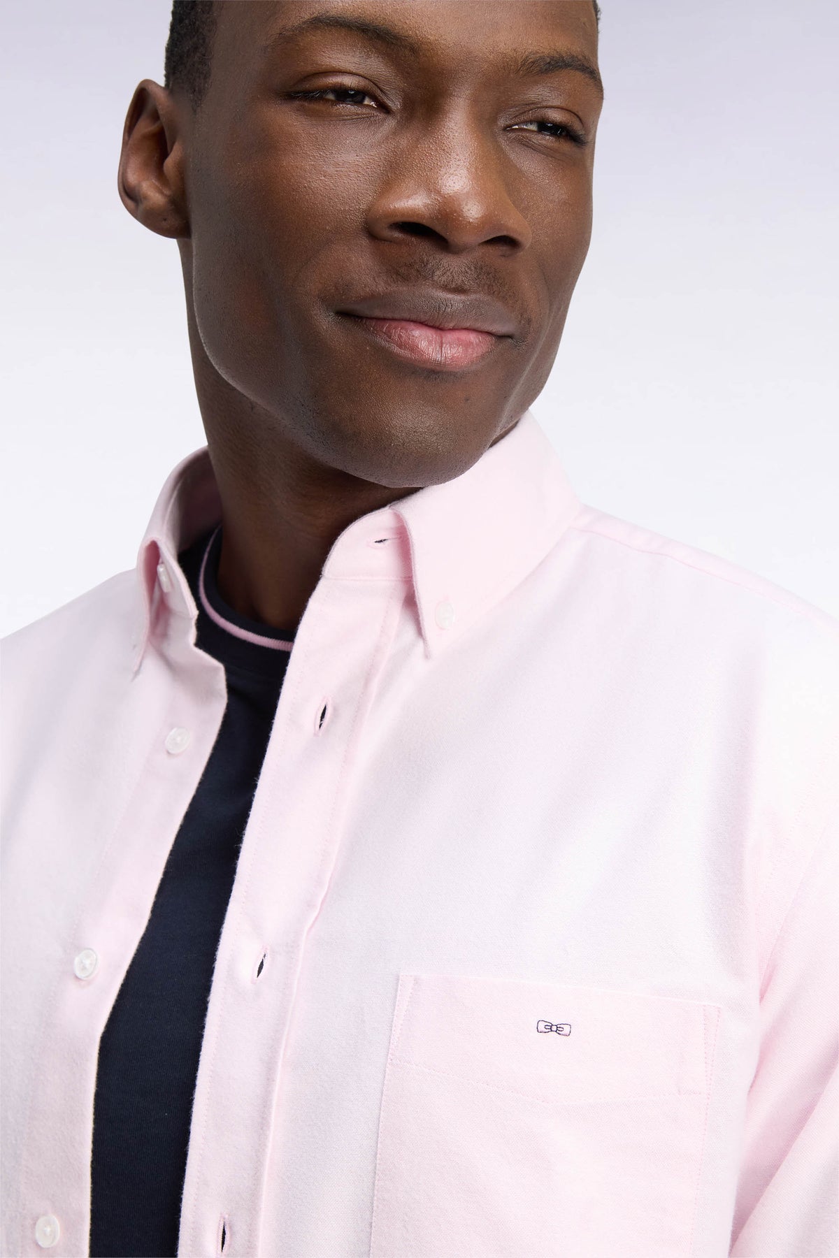 Plain pink cotton straight cut shirt