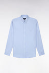 Plain light gray cotton shirt, straight cut