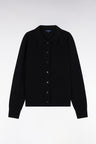 Black virgin wool and cashmere cardigan