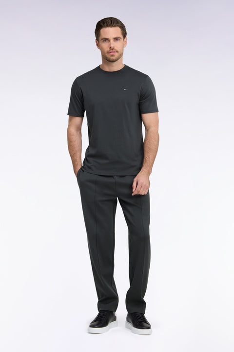 Jogging en interlock de coton stretch kaki coupe droite - Image 3