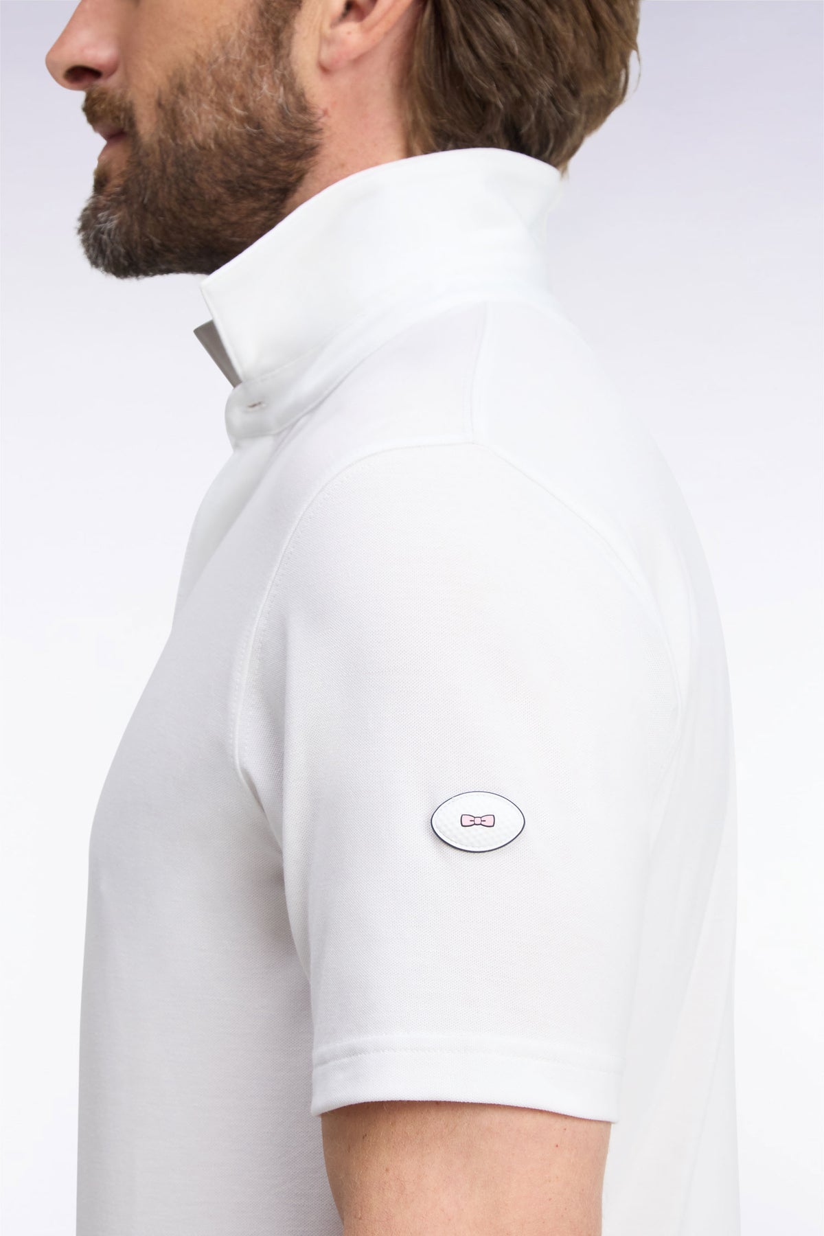 Polo golf manches courtes blanc coupe droite
