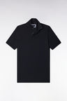 Navy short-sleeved straight-cut golf polo shirt