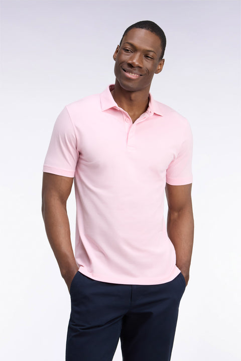 Polo golf manches courtes rose coupe droite - Image 3