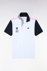 White XV de France short-sleeved polo shirt, straight cut