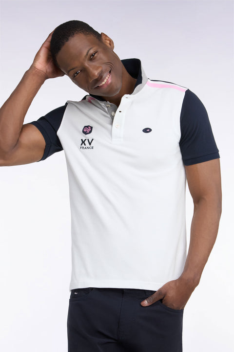 Polo manches courtes XV de France blanc coupe droite - Image 1