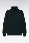 Straight cut navy cotton and viscose turtleneck sweater