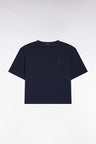 Short-sleeved T-shirt in navy stretch modal loose fit
