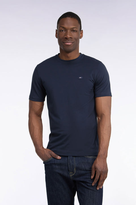 T-shirt manches courtes marine coupe droite - Image 3