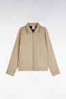 Straight cut beige stretch cotton jacket