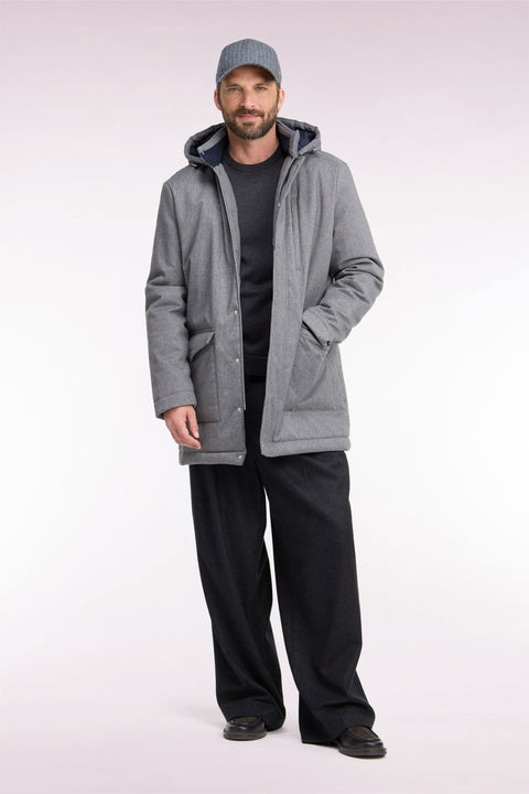 Gray flannel-style parka - Image 3