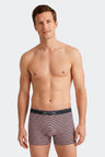 Pack of 3 plain and striped stretch cotton jersey boxers in navy and pink