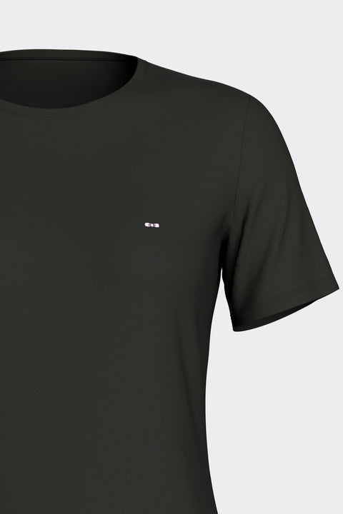Short pajamas set in black stretch Tencel - Image 3