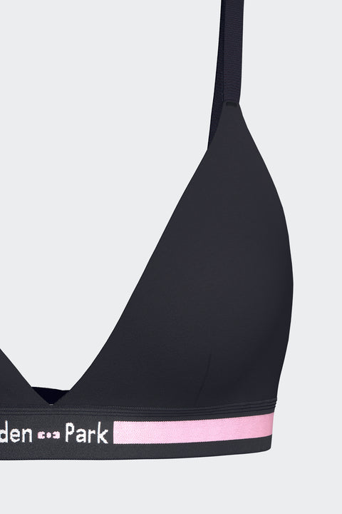 Triangle bra in navy elastic stretch cotton with logo - Image 3