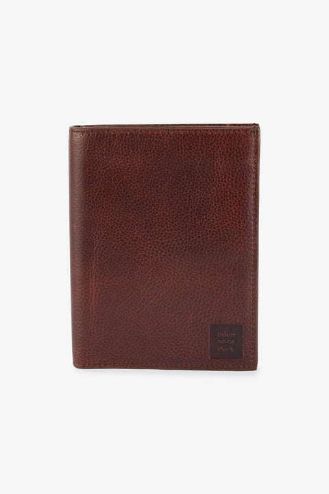 Dark brown leather travel wallet - Image 1