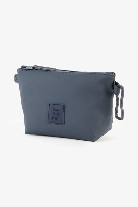 Dark blue oval rubber pencil case - Image 1