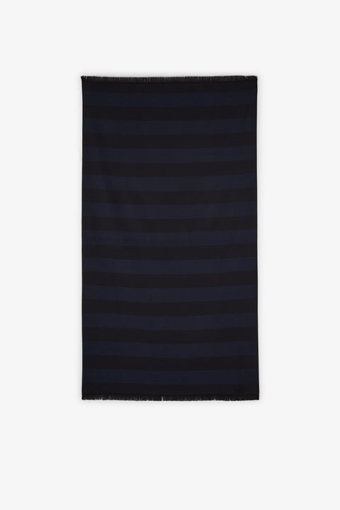 Striped navy blue hammam towel - Image 1