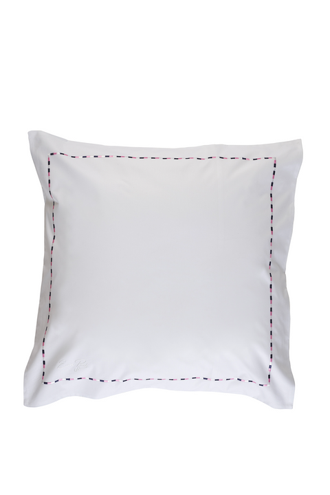 2 square pillowcases white, navy and pink - Décrochons la lune - Image 2