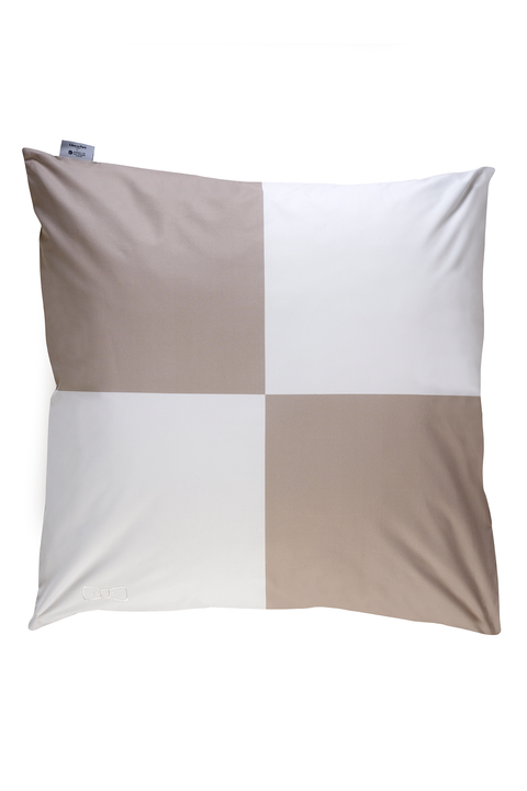 2 beige cut and sewn square pillowcases - Beau plongeon - Image 2