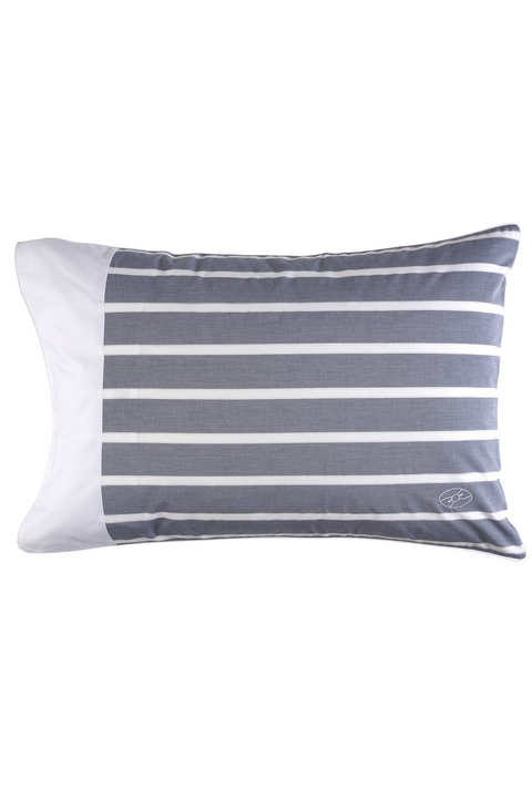 duo of rectangular striped pillow case - grey - Image 2