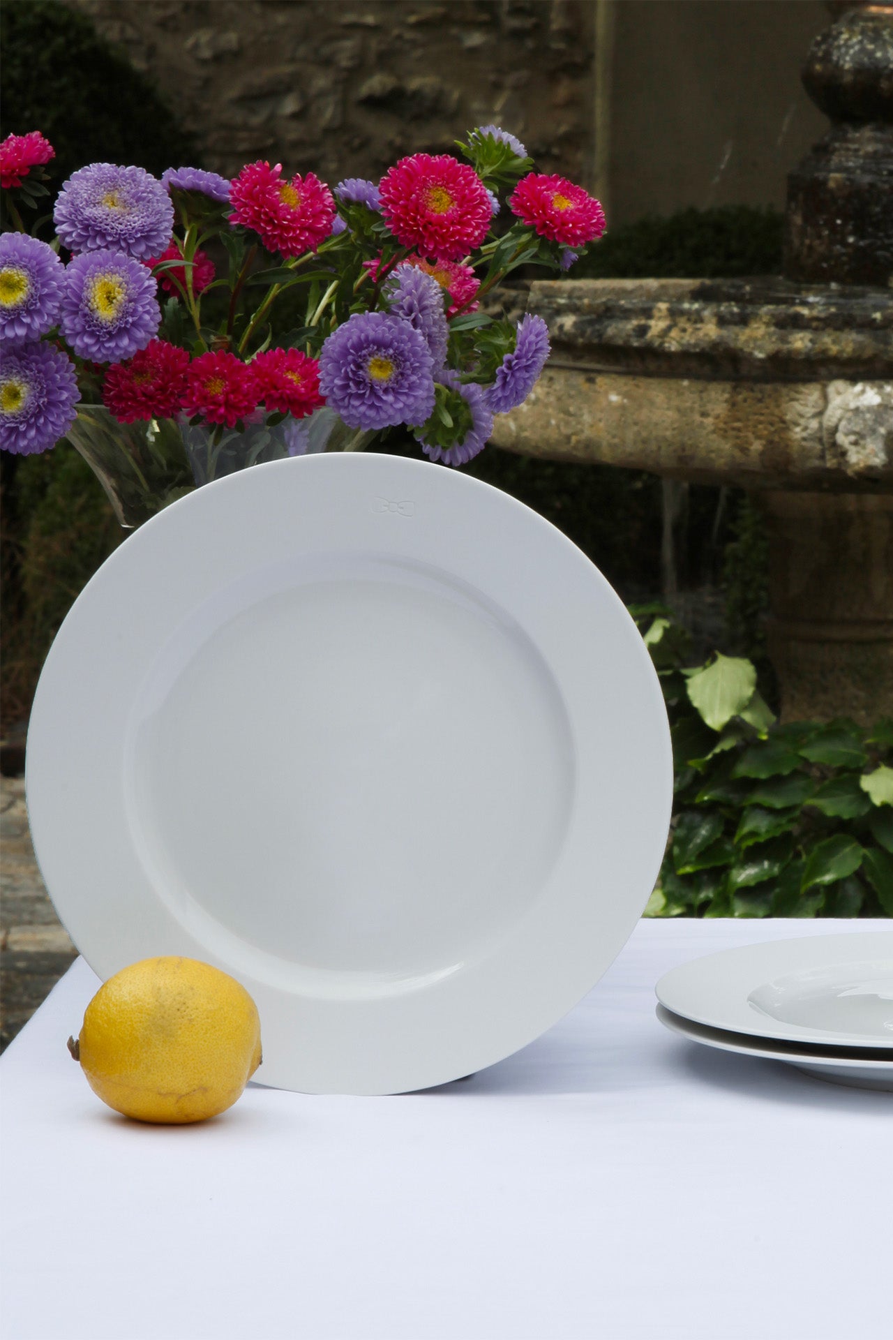 Set of 6 White Limoges porcelain dessert plates